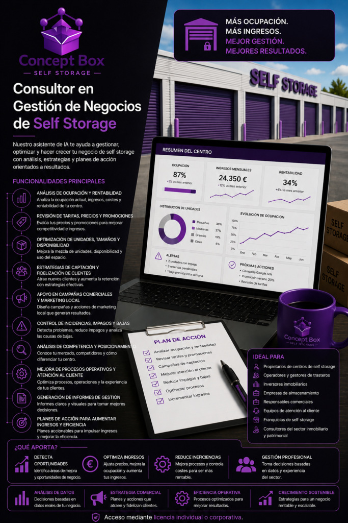 consultor negocios self storage